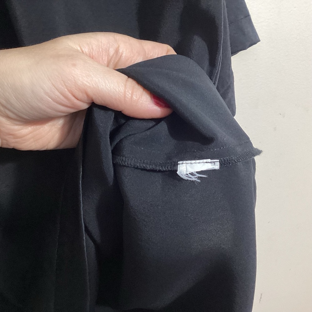 Eileen Fisher Silk Crepe De Chine Black Tunic M Lagenlook - Picture 14 of 16